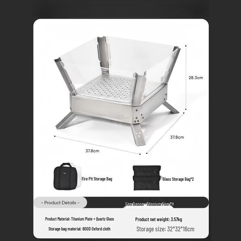 Oeny Quartz Glass Portable Wood Stove