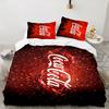 Coca-Cola Artwork Design 3-teiliges Bettwäsche-Set, Ideal für 1 Bettbezug und 2 Kissenbezüge, Perfekt als Geschenk für Fans, Ideal für Schlafzimmer, Studentenwohnheim