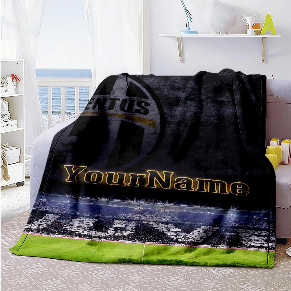 Juventus Customize Your Name Blanket Lightweight Customizable Blanket Comfortable Versatile for Nap Living Room Chair Seaside Four Seasons Universal
