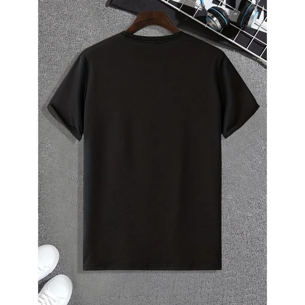 Cartoon Anime Characters Print, Men's Graphic Design Crew Neck T-shirt, Casual Comfy Tees Tshirts For Summer
