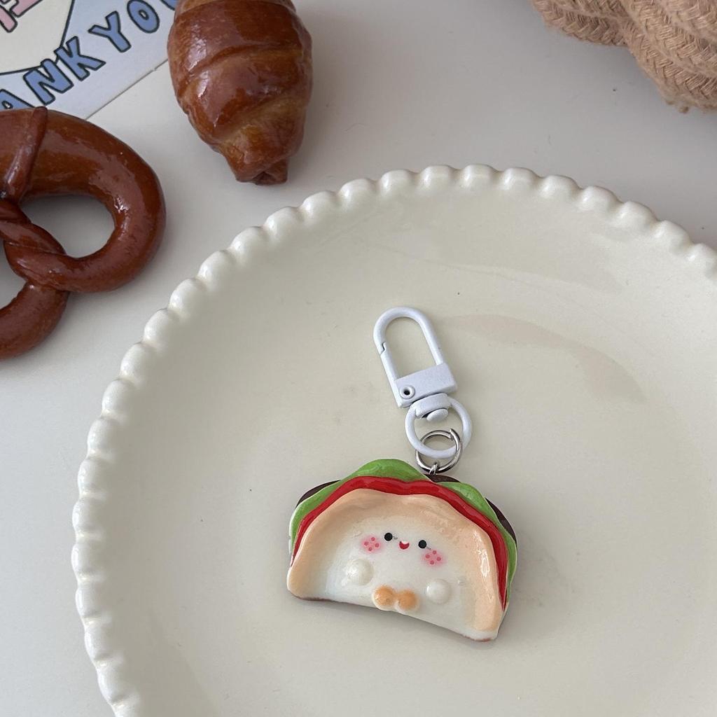Lace Dumpling Toast Bread Milk Keychain: Cute Corn Pendant Backpack Accessory