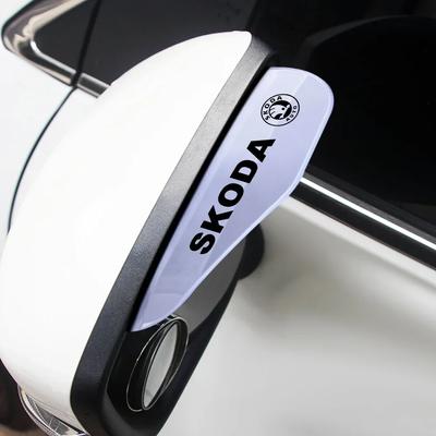 UMH1 2 szt. Osłona przeciwdeszczowa na lusterko wsteczne samochodu Osłona przeciwdeszczowa z elastycznego PVC Do Octavia Rapid Kodiaq Karoq Fabia Kamiq Supe