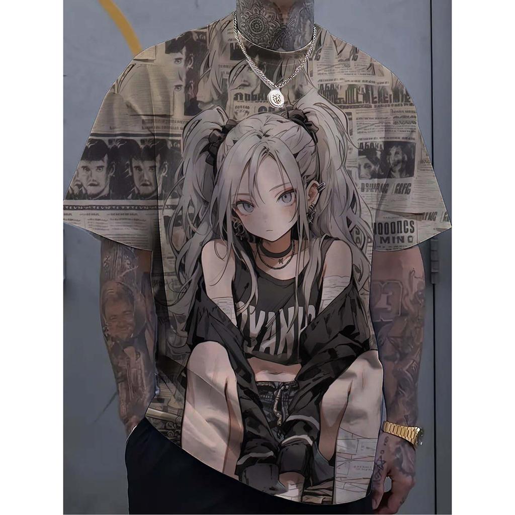 Vibrant Demon Girl Anime T-Shirt, Unisex Casual Tops for Streetwear, Concerts, Festivals Daily Wear
