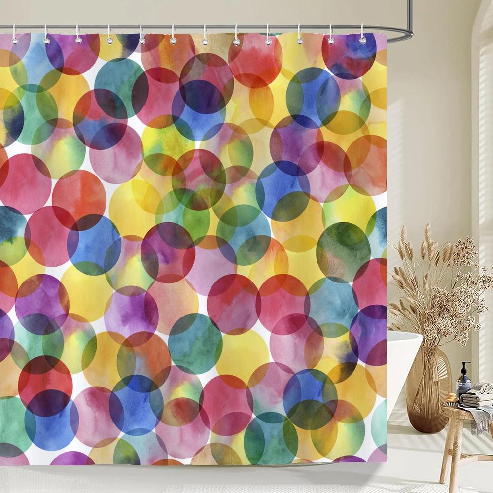 Waterproof Polyester Colorful Shower Curtain Modern Color Print For Bathroom Curtain Long 180*200Cm Shower Curtains Cortina