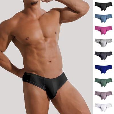 Pánské erotické oblečení Modal Pánské trojúhelníkové kalhotky Jednobarevné bikiny s nízkým pasem Klip na bok Bezešvé spodní prádlo Sportovní pohodlné prodyšné kalhotky Spodní prádlo