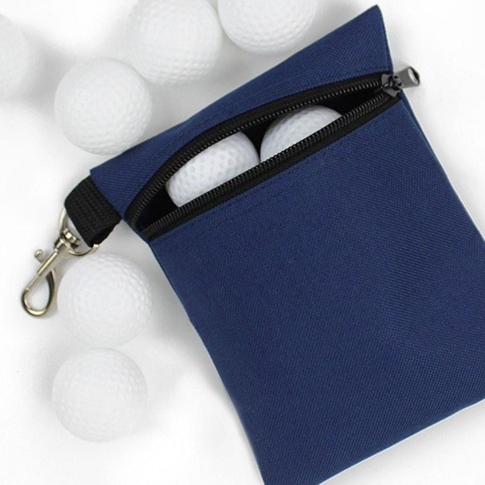 Nylon Golf Ball Bag Zipper Valuables Holder Waterproof Pocket Storage Bag Hiking