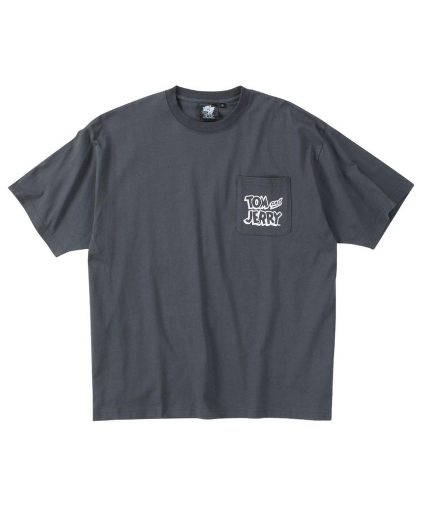 Tom and Jerry Plus Size Jersey Print Short Sleeve T-Shirt with Pocket