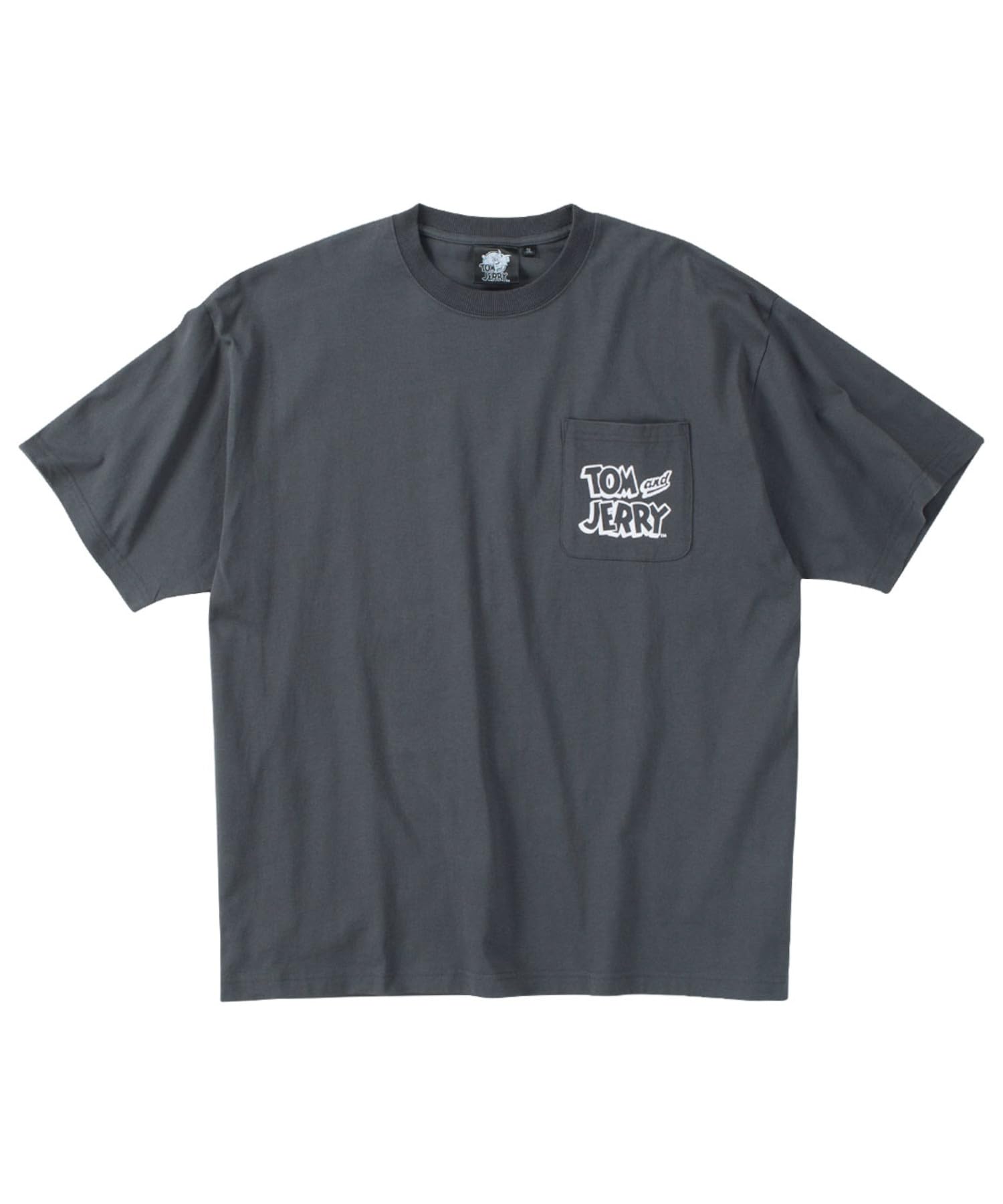 

Футболка с коротким рукавом и карманом, с принтом Джерси «Том и Джерри», больших размеров