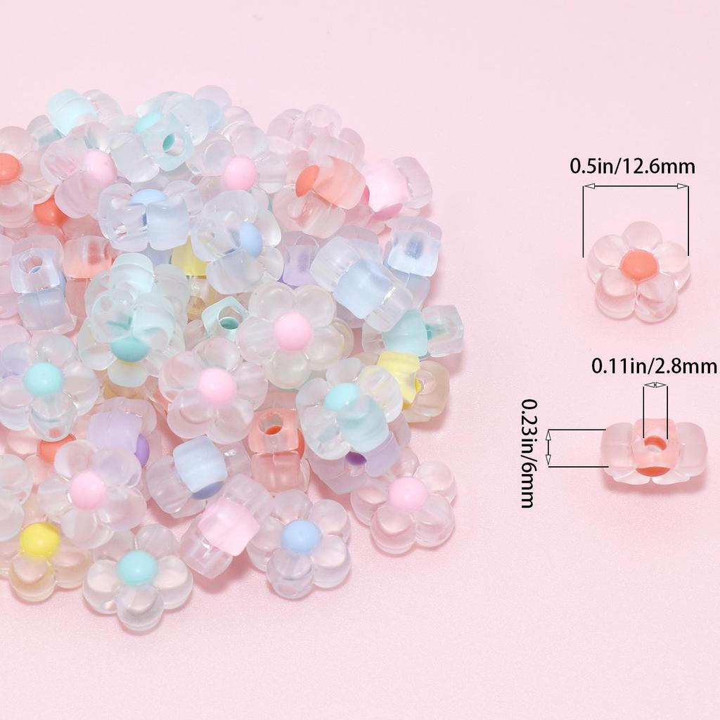Acrylic Candy Color Flower Heart Rabbit Beads for DIY Children's Educational Ornaments and Mother's Day Crafts