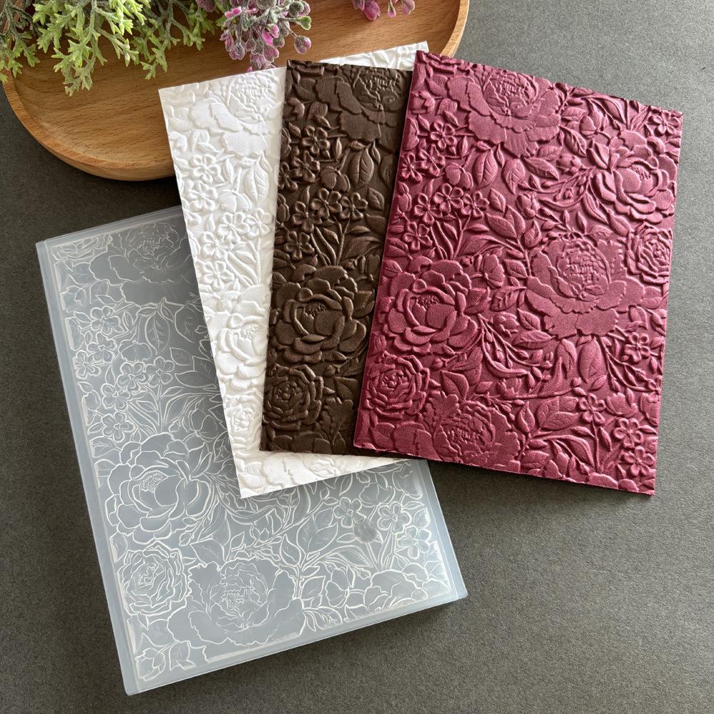 3D Embossed Rose Texture Stamp for Journal Decoration