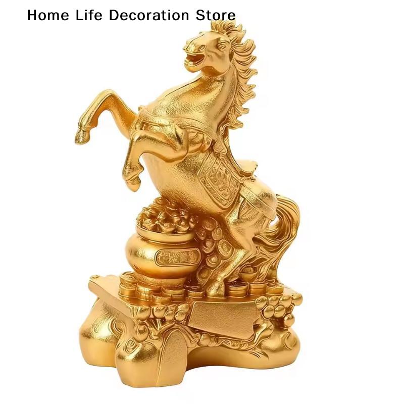 PVC Statue 2026 Year Of The Horse Feng Shui Zodiac Animal Sculpture Fortune Wealth Ornament For Desktop Bookshelf Decorative