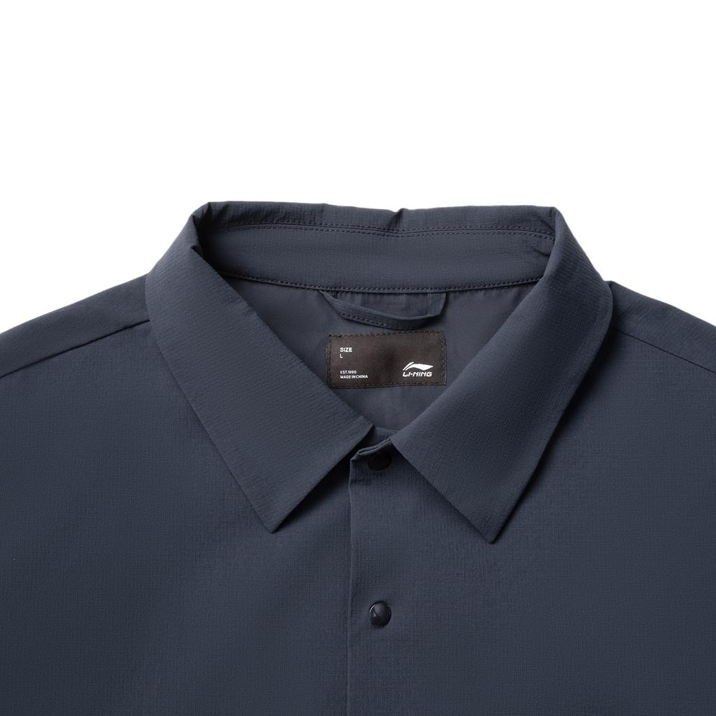 Li Ning Comfortable Minimalist Letter Print Casual Polo Shirt Men Shirts Deep-Dark-Blue ASHV047-2