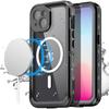 Etui Do Iphone 15 Plus Wodoodporne Mag Safe Case Pancerne Wodoszczelne Obudowa Czarno-Szare
