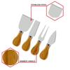 4 Pcs Cheese Knives Set Stainless Steel Cheese Slicer Cutter with Wooden Handle Cheese Butter Spreader Set YY062 6