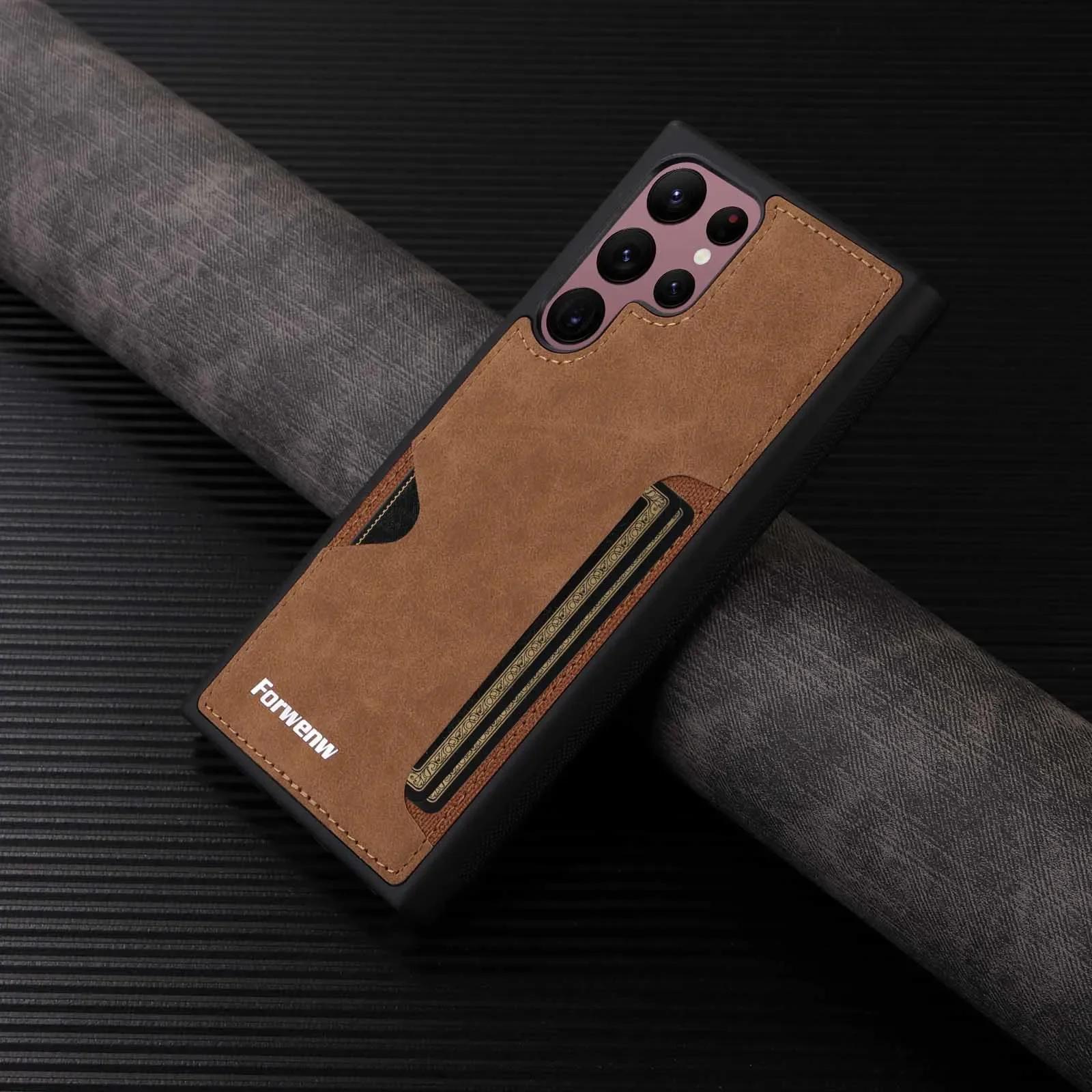 

Retro Card Leather Case for Samsung Galaxy S26 S25 S24 Ultra S23 FE Plus A16 A15 A17 A37 A57 A35 A14 A36 A56 A34 A54 A13 A33 A53 Galaxy A56 or A36
