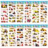 10 Sheets 3D Stickers for Kids Puffy Children Engineering Vehicle Stickers Toy for Boy Girl Teacher Reward Scrapbooking Stickers