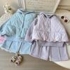 New Winter Girls' Casual Three-Piece Set: Hooded Vest, Sweatshirt, and Long Pants (AWB107)