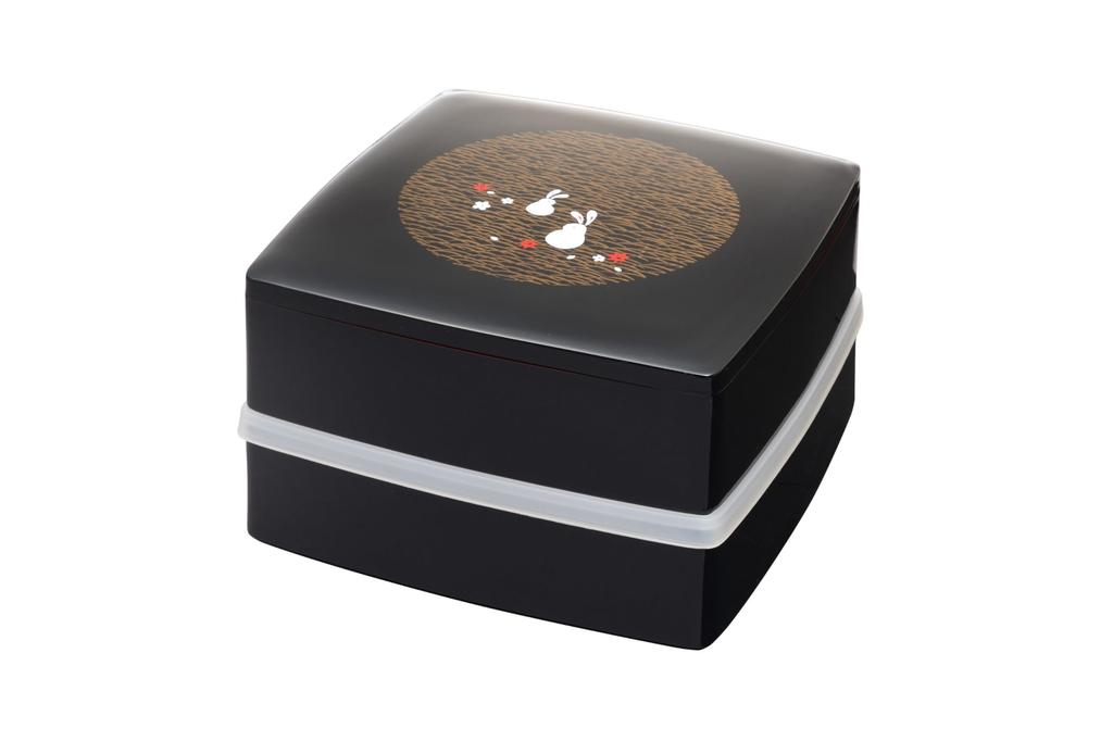 Showa Rabbit Box with Yamanaka Lacquerware Seal Lid and Inner Two-Tiered (Includes Box)