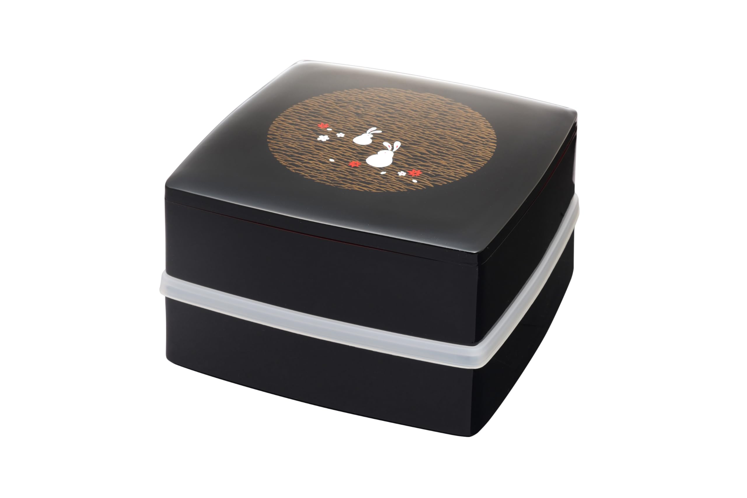 

Showa Rabbit Box with Yamanaka Lacquerware Seal Lid and Inner Two-Tiered (Includes Box) чорний
