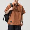 Young Style Letter Loose Polo Shirts Summer Printed Basic Men's Clothing Polo Shirts Stylish Button Casual Short Sleeve T-shirts