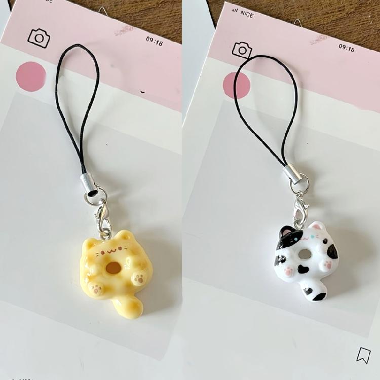 6Pieces Cats Phone Chain Fashion Bag Accessory Stylish Cats Phone Pendant Resin Texture Suitable for Unique Home Decors