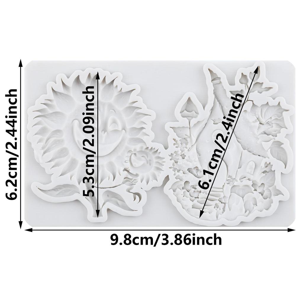 Fairy Garden House Silicone Mold Sunflower House Treehouse Fondant Molds Cake Decorating Tools Theme Cake Dessert Decorated Chocolate Candy Mold