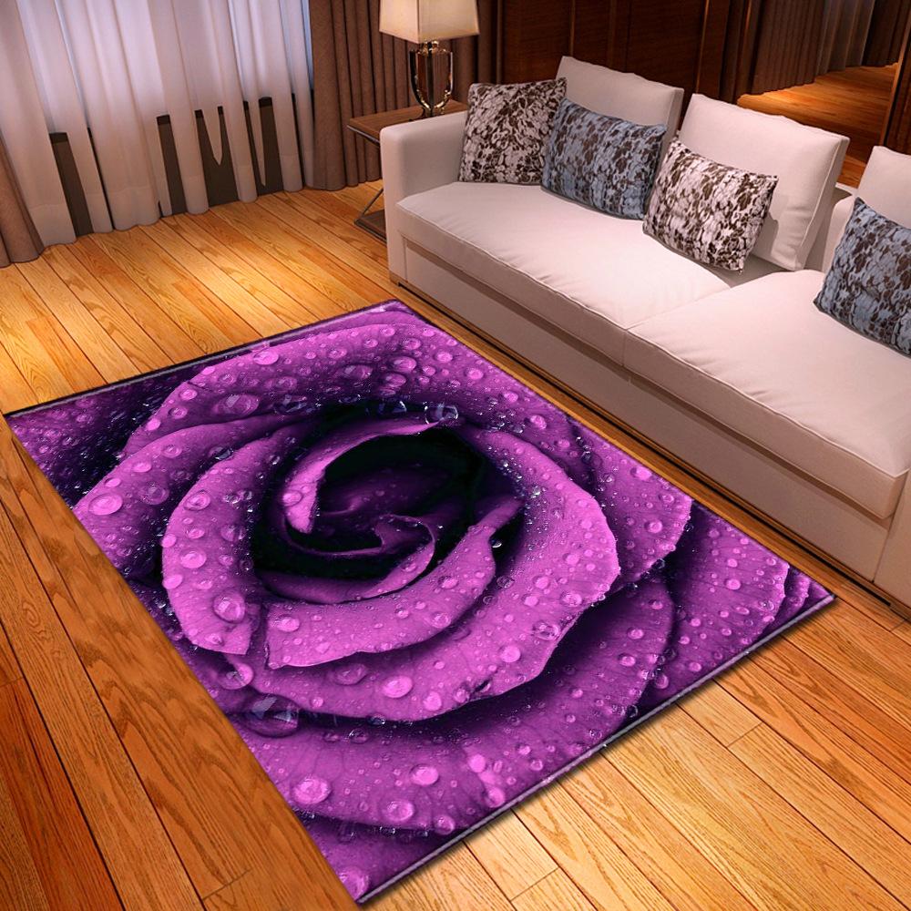 Romantic Rose Flower Carpets Home Decor Living Room Area Rug Floral Bedroom Rug for Girls Floor Mat Soft Kitchen Rug Doormat