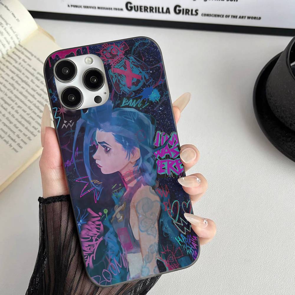 Graffiti Arcane Jinxs Phone Case Corrugated Pattern Phone Case For IPhone 17 Air 16 15 14 13 12 11 Plus Pro Max Shockprooof