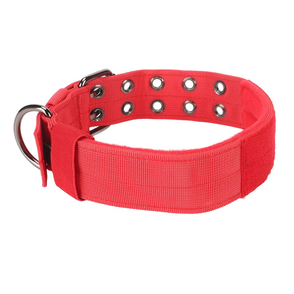 Dog Collar Lightweight Breathable Adjustable Heavy Duty Nylon Collar for Medium Large Dogs Training Red