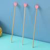 100 Pieces Disposable Wooden Coffee Stirrers Pink Heart Wooden Coffee Stir Sticks Wooden Stirrers Wooden Drink Stirrer Sticks for Coffee Cocktail