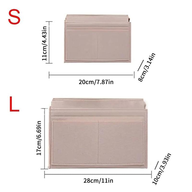 Purse Organizer Insert, Multi-Pocket Felt Bag Organizer For Handbag Tote Bag Purse Organizer