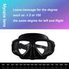 -1.5 To -8.5 Myopia Adults Silicone HD Clear Anti Fog Diving Eyewear Masks Custom For Left Right Eyes Different Degrees