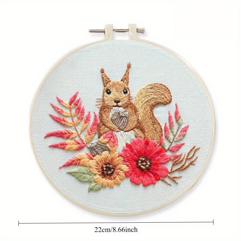 1-piece Floral Embroidery DIY Craft Kit (including tools)