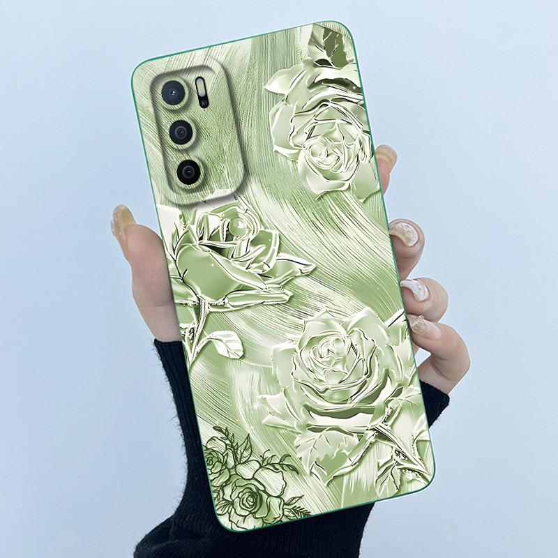 For OPPO A16 Case Oppo A16s A54s Case Fashion Simplicity Flower Soft LIquid Silicone Shockproof Cover Oppo CPH2269 CPH2271 Funda