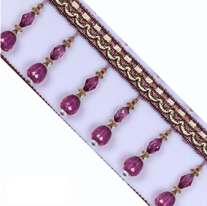 Lace Crystal Beads Accessories Tassels for Curtains European Decorative Hanging Table Edge Pendants in Stock