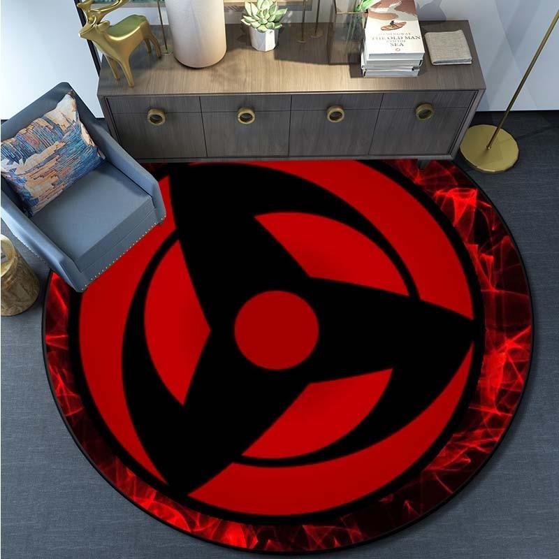 Cartoon Naruto Round Area Rug Living Room Bedroom Non-slip Floor Mat