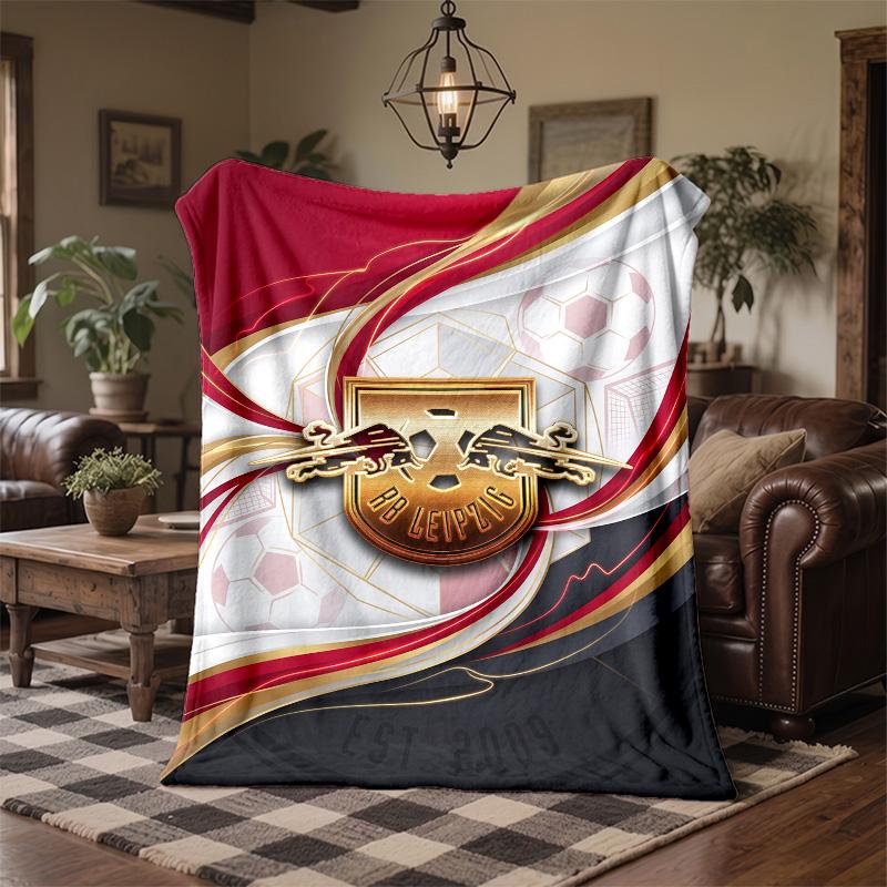 RB Leipzig Football Print Flannel Blanket Soft Warm Sofa Bed Throw Blanket For Home Office Bedroom