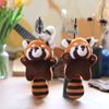 Kawaii Red Panda Plush Pendant Keychain - Cute Stuffed Doll Backpack Decor Perfect Gift for Kids