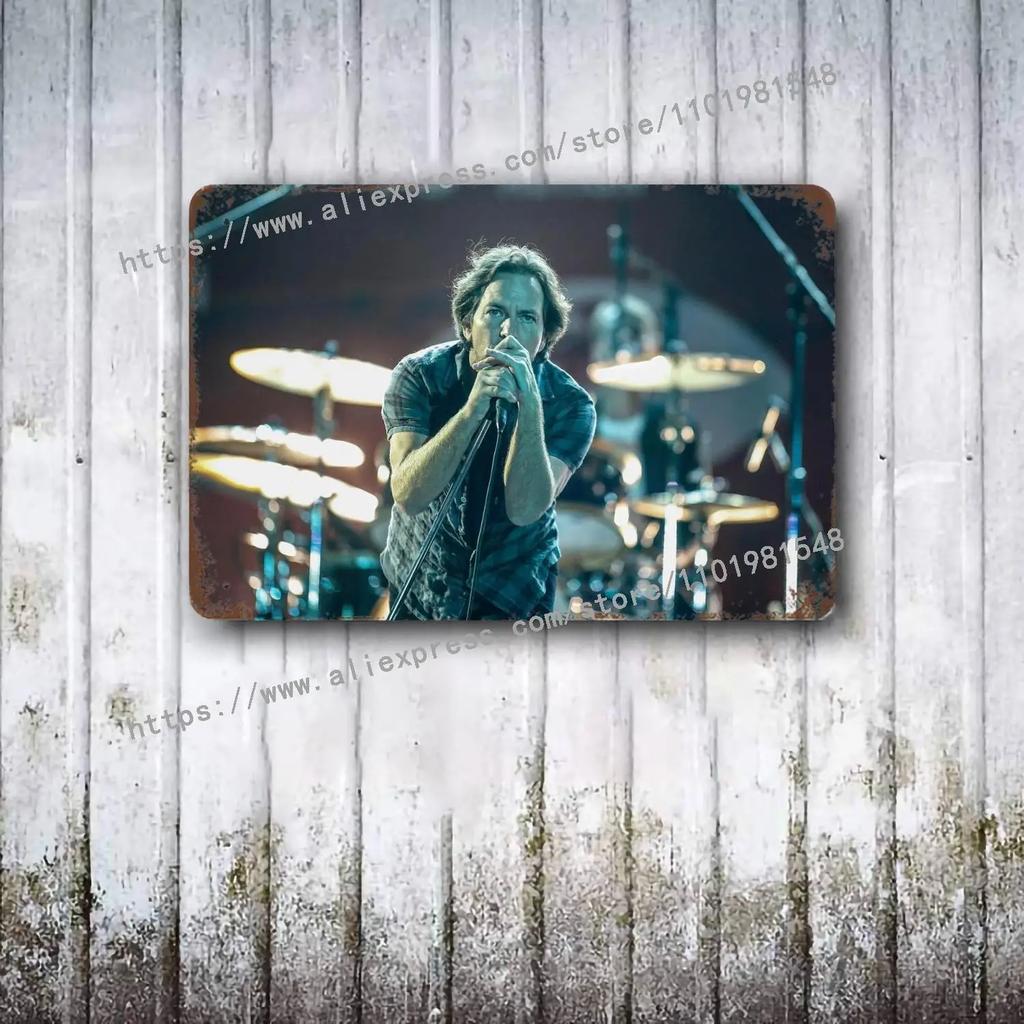 Pearl Jam Bands Metal Dekor Poster Vintage Blechschild Metallschild Dekorative Plakette für Pub Bar Man Cave Club Wanddekoration