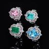 Palaiba Gem Ring Retro Imitation Emerald Tiktok Hot Sea Blue Topaz
