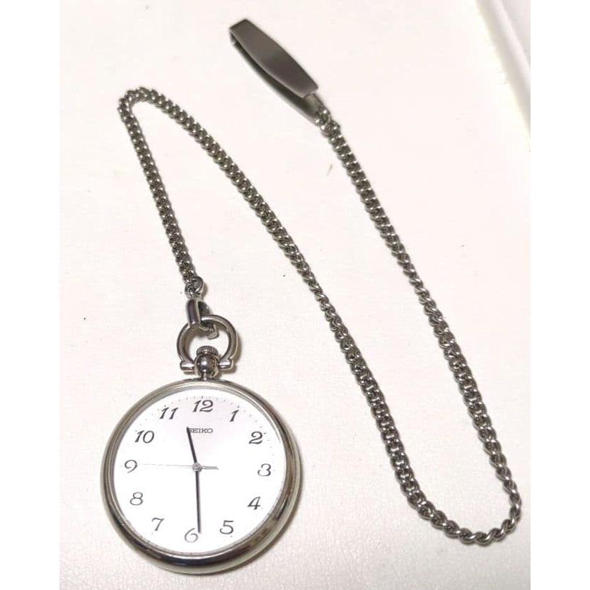 Used SEIKO Quartz Pocket Watch (New Battery Installed, Working Condition)