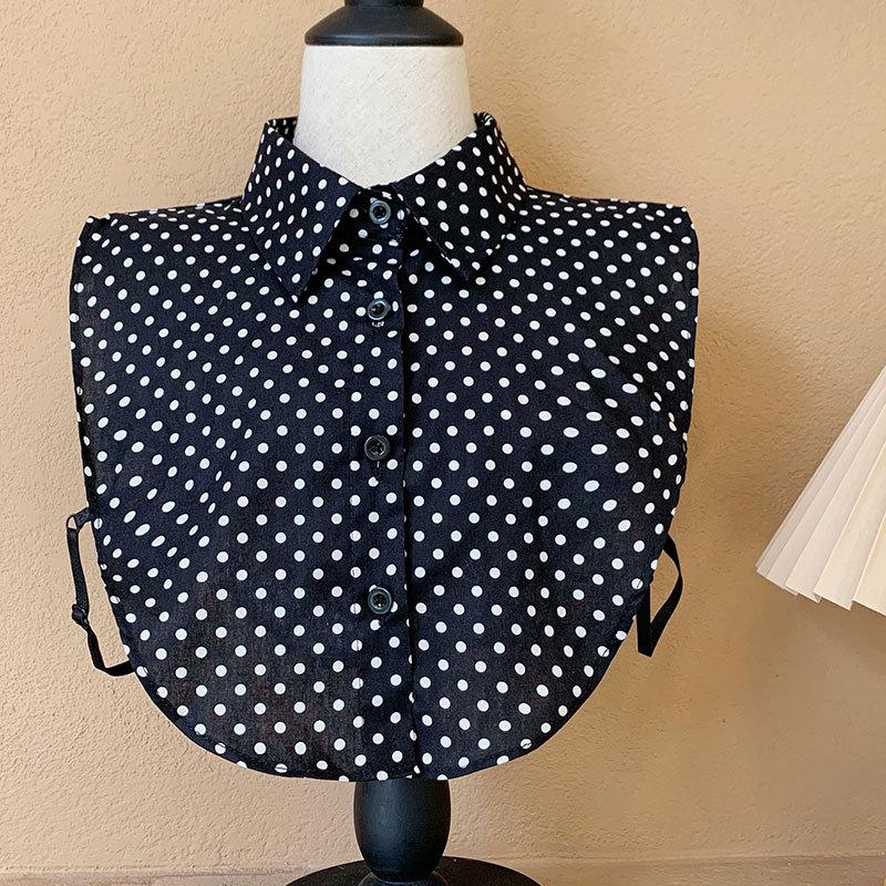 Fake Collar, Women'S Shirt, Fake Collar, Black And White Polka Dot Doll Collar, Bottom Inside, Shirt Collar.