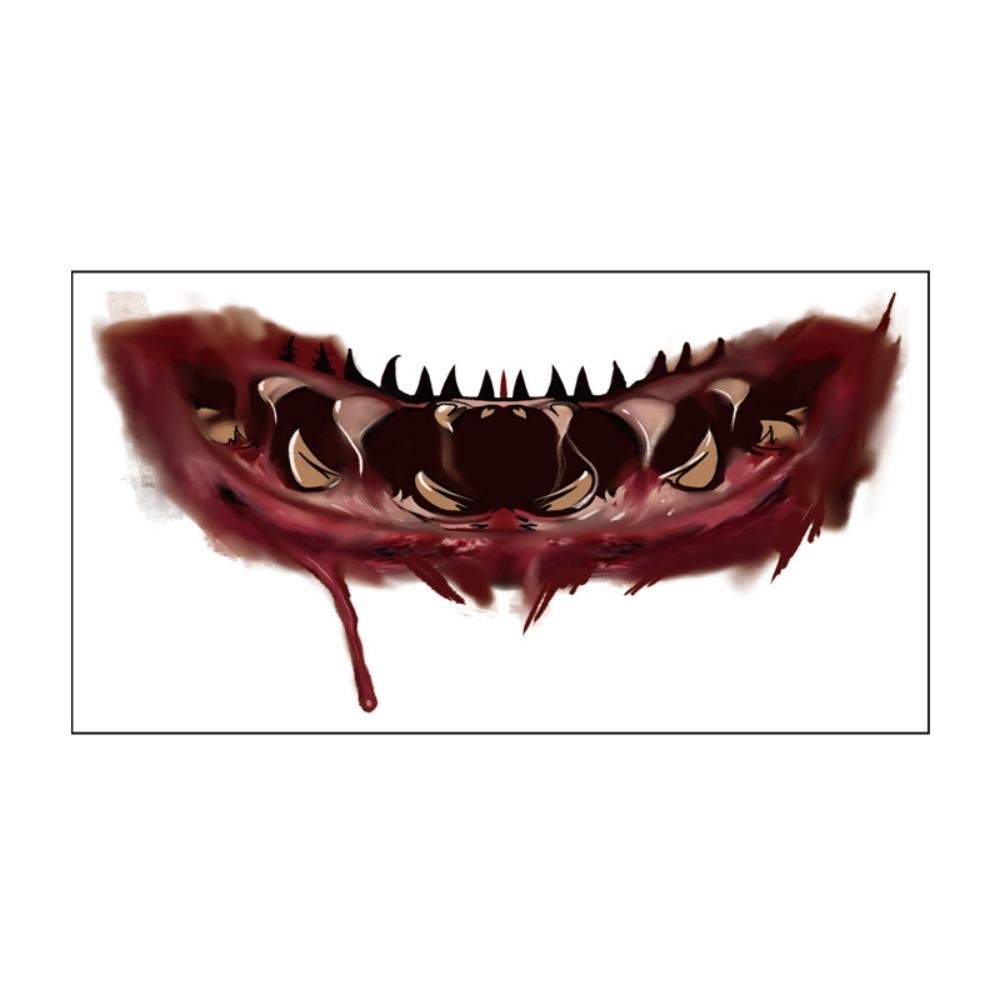Long-lasting Zombie Cosplay Props Waterproof Bloody Makeup Tattoo Sticker  Party Supplies