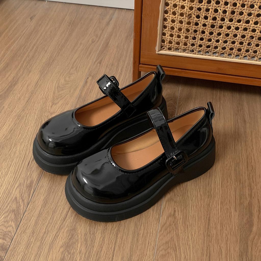 Retro British style white platform heightening small leather shoes women's 2025 new summer skirt shallow mouth Mary Jane shoes