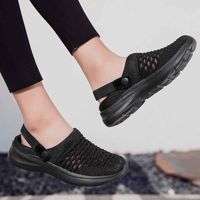 Summer Women Slippers Casual Plus Size Black Grey Closed Toe Elevator Sandals Shoes for Girls