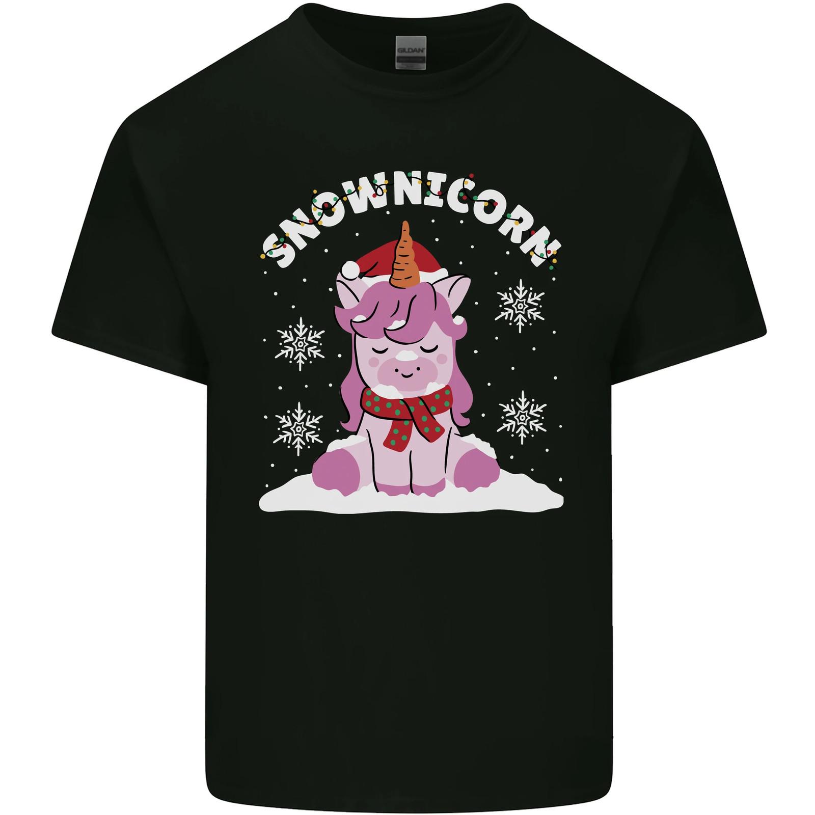 Christmas Snowicorn Funny Xmas Unicorn T-Shirt Boys Girls M