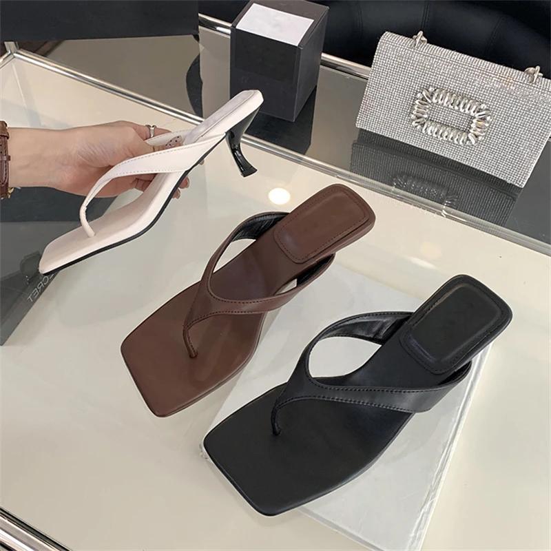 Summer Fashion Open Toe Clip-On Slippers Slides Ladies Low Heels Beach Sandals Ladies Flip-Flops Mules Shoes