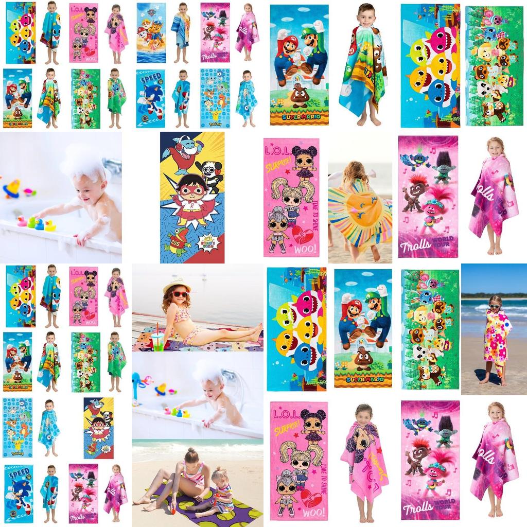 Boys Girls Pokemon Bath Towels Microfiber Beach Pool Swim Towel