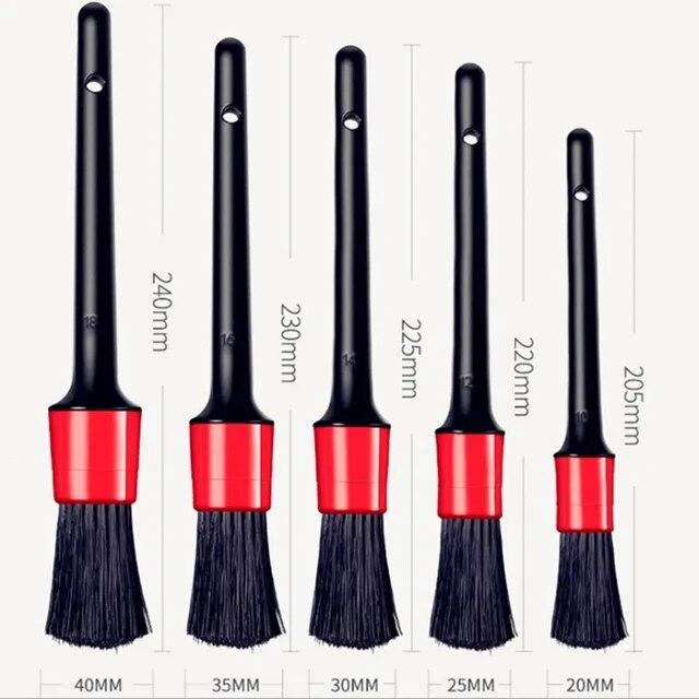 5pcs Detailing Brush Set Car Brushes Car Detailing Brush for Auto Cleaning Dashboard Air Outlet Wheel Wash Maintenance Tool