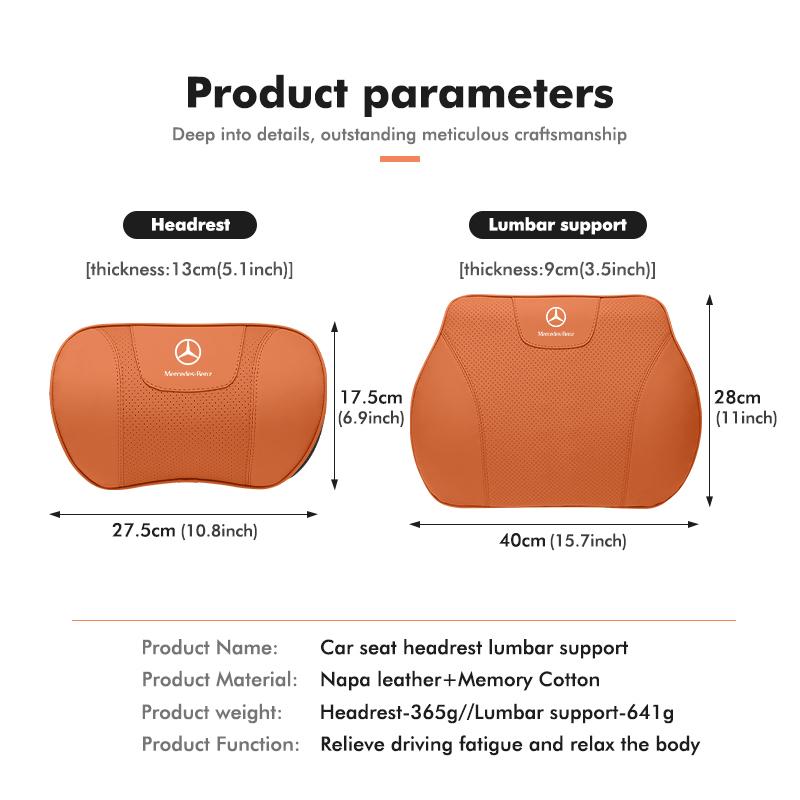 Car Head Pillow Memory Foam Headrest Waist Cushion Protector For Benz W202 W212 W126 W140 W168 W177 CLS GLE GLC GLS CLA NOQRS1